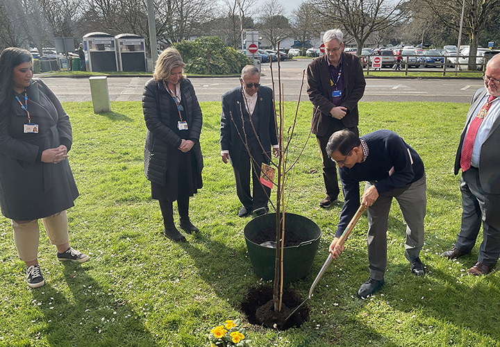 Tree planting ceremony marks 10 years of Lord Shiva and Hindu prayers at the RD&E Hospital