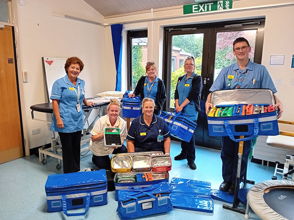 Community nursing teams in South Molton with their new bags