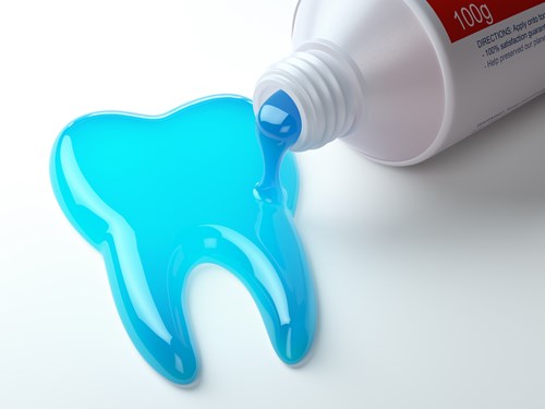 tooth image made from toothpaste
